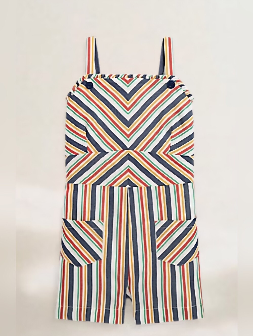 Polo Ralph Lauren Stiped Cotton Dobby Romper